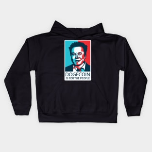 Dogecoin if for the people Elon Musk Meme Quote Kids Hoodie